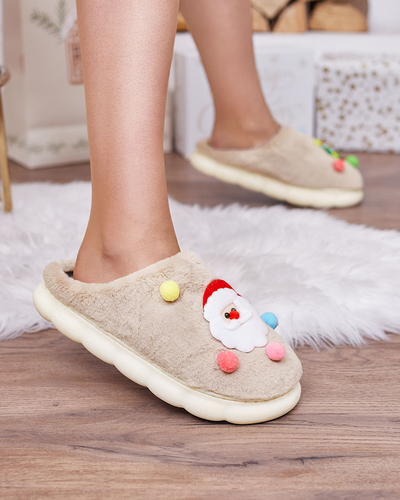 Royalfashion Chaussons de Noël pour femme en marron clair Fertemse
