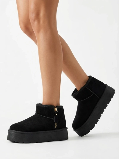 Royalfashion Bottes de neige à plateforme pour femmes a'la Delgadi