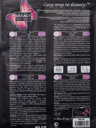 DIZAO - Ensemble de sérum et de masque avec or 6g+36g x 10pcs