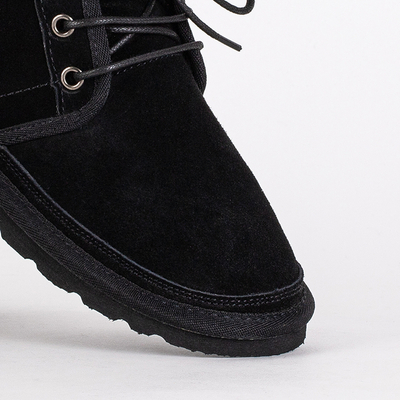 Bottines Enfant Luna Noires Daim Confortables pour l'Hiver