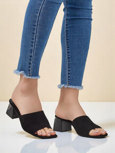 Royalfashion mules pour femmes à talon décoratif Vollatie