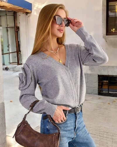 Royalfashion Pull femme déboutonné