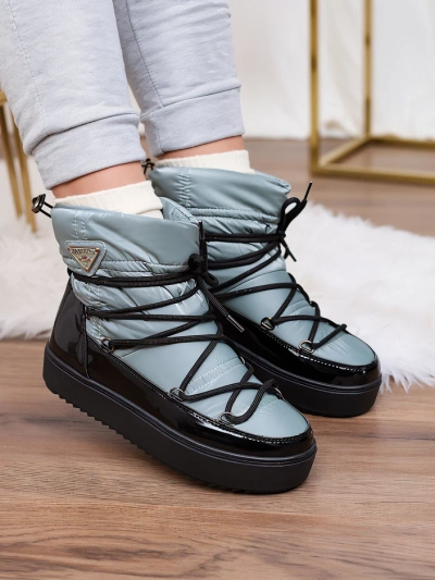Royalfashion Bottes à enfiler pour femmes bottes de neige a'la en bleu Vevnose