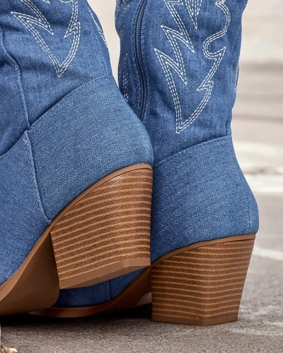 Royalfashion Femmes Lisso Heeled Cowboy Boots