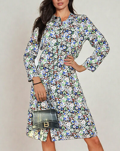 Royalfashion Robe midi à motifs pour femme