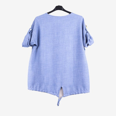 Tunique femme bleue avec imprimé - Blouses 1