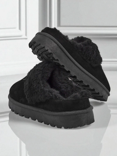 Bottes courtes style bottes de neige pour femmes avec fourrure Velour Fang
