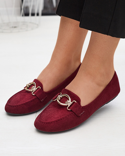 Mocassins en éco-daim bordeaux Brussi - Footwear