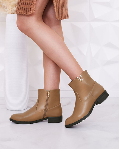 Royalfashion Bottes Perfoler pour femmes marron clair