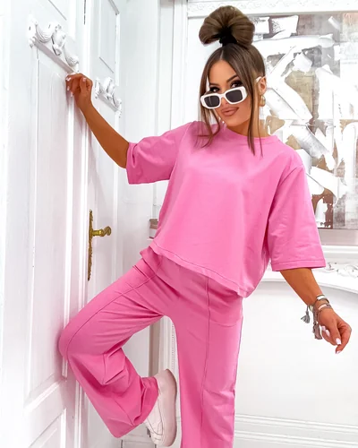 Ensemble en coton Royalfashion pour femmes avec pantalons évasés