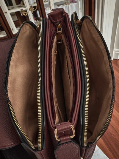 Sac à Main Femme Aurora Bordeaux Cuir Élégant pour Tous les Jours