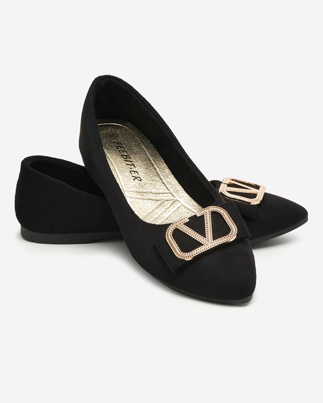 Ballerines noires pour femmes avec ornement sur le bout Cavo - Footwear