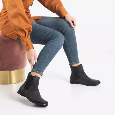 OUTLET Boots femme noires Jodhpur boots à talons plats Tilsa - Footwear