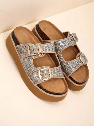 Royalfashion Mules à plateforme pour femmes Nora Woven