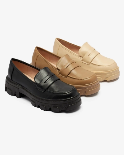 OUTLET Mocassins marron clair pour femme sur une semelle solide Desika - Footwear