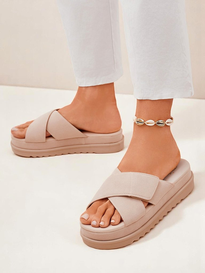 Royalfashion Sandales plates pour femmes Evre