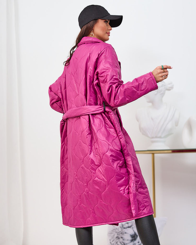 Royalfashion Manteau matelassé pour femme avec bordure en rose