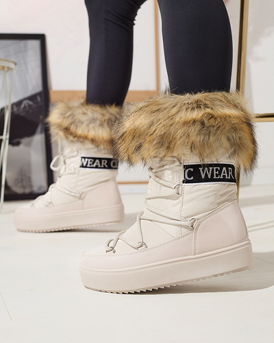 Bottes de neige beige pour femmes avec fourrure Lilitsa- Footwear