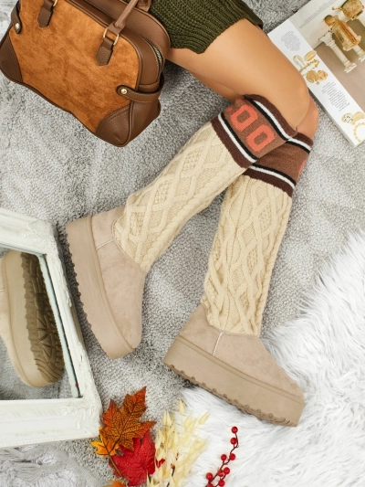 Bottes hautes de type bottes de neige pour femmes avec tige Anane