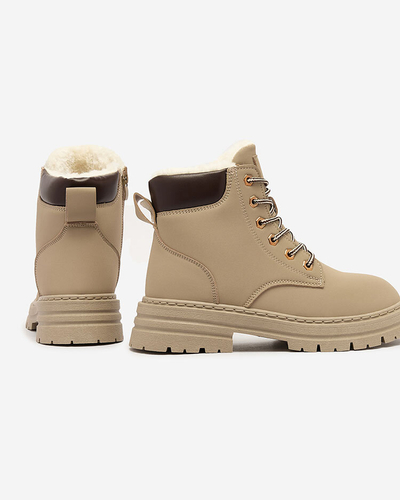 Royalfashion Bottes de trappeur isolées pour femme, gris-brun Radoras