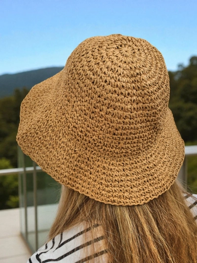 Royalfashion Chapeau d'été bob avec inscription pour femmes