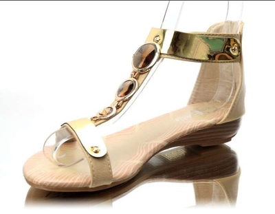 Sandales femme beiges avec fermeture éclair Engivs - Footwear