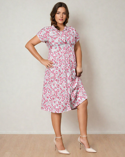 Royalfashion Robe midi à motifs floraux pour femme