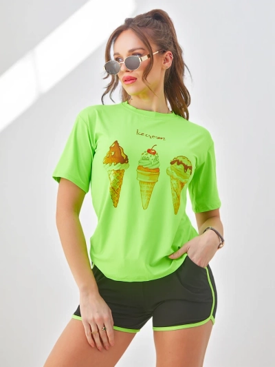Ensemble de sport Royalfashion pour femmes avec t-shirt et shorts Ice Cream