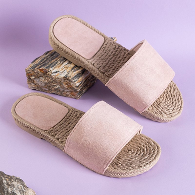 Sandales plates pour femmes rose clair Vasagi - Chaussures