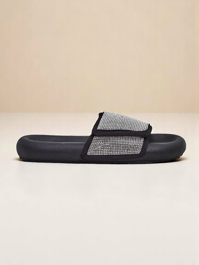 Royalfashion Claquettes plates pour femmes Sparkle Step