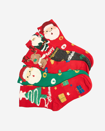 Chaussettes colorées pour femmes avec un motif de Noël - Sous-vêtements
