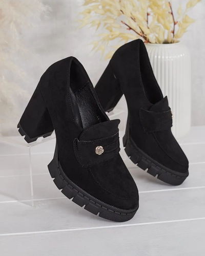 Élégantes Chaussures Noires Anitka en Cuir Écologique
