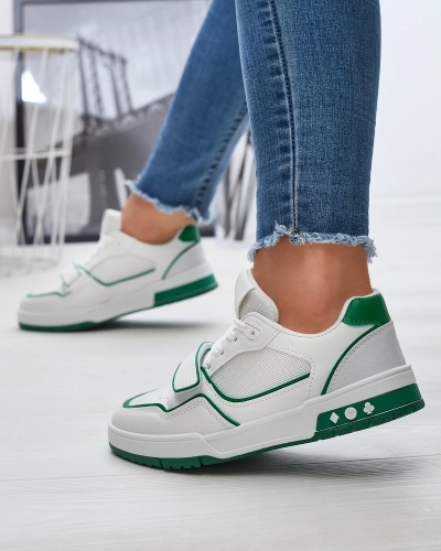 Baskets de sport pour femmes en blanc et vert Xirrat- Footwear