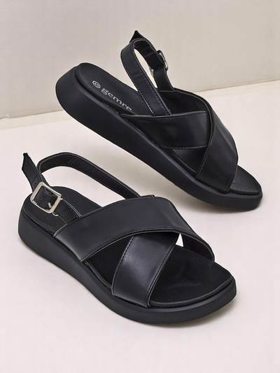 Royalfashion Sandales pour femmes Riva Star à semelle épaisse