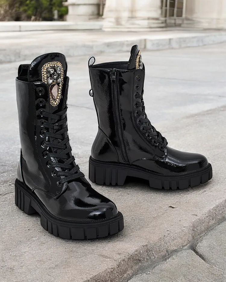 Royalfashion Bottes à lacets Operre pour femme