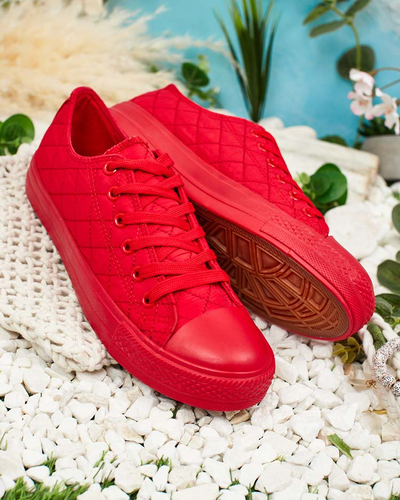 Baskets pour Femmes Stella Rouges en Tissu Sportives pour l'Été