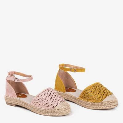 Espadrilles pour femmes rose clair avec décoration ajourée Clia - Footwear 1