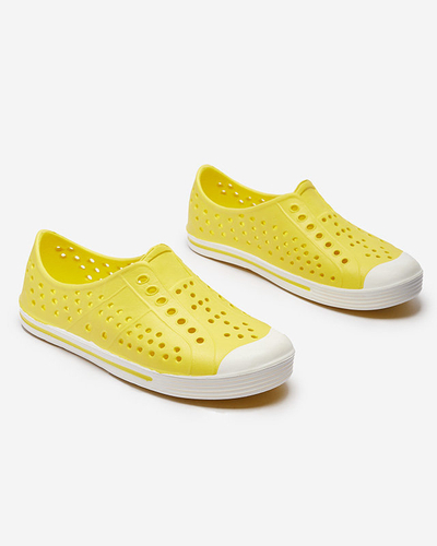Baskets en caoutchouc jaune ajouré pour enfants Jiteri - Chaussures