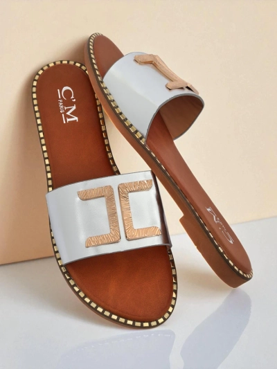 Royalfashion Mules en cuir écologique pour femme avec décoration Gildra