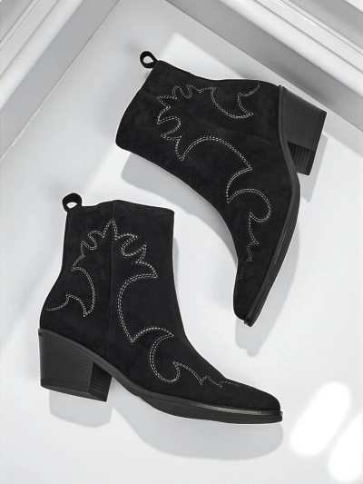 Bottines femme style santiags Velvet Ash – à talons