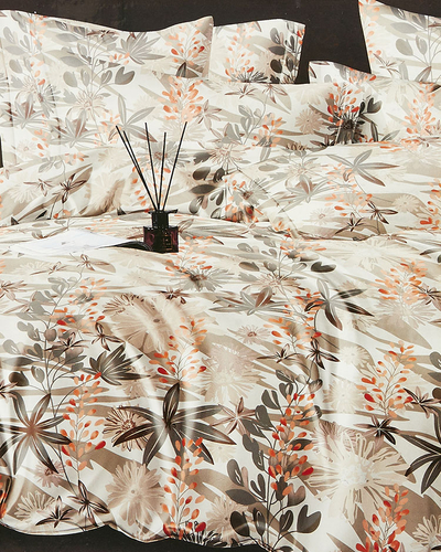 Parure de lit en coton blanc avec fleurs 160x200 Parure de lit 3 pièces - Linge de lit