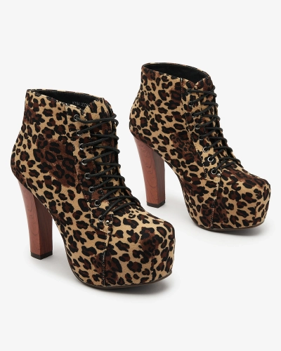 Royalfashion Bottes à talon aiguille pour femme en imprimé léopard Seficone