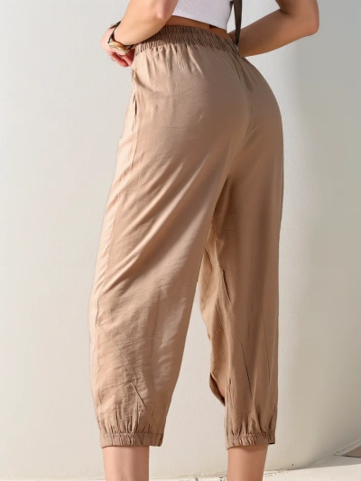 Royalfashion Pantalon droit en tissu pour femmes 7/8