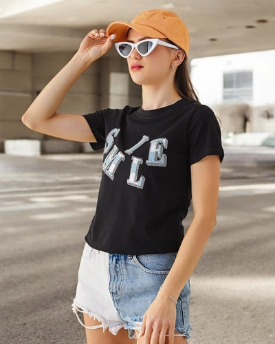 Blouse en coton Royalfashion pour femmes avec l'inscription