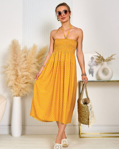 Royalfashion Robe à pois longueur genou pour femme