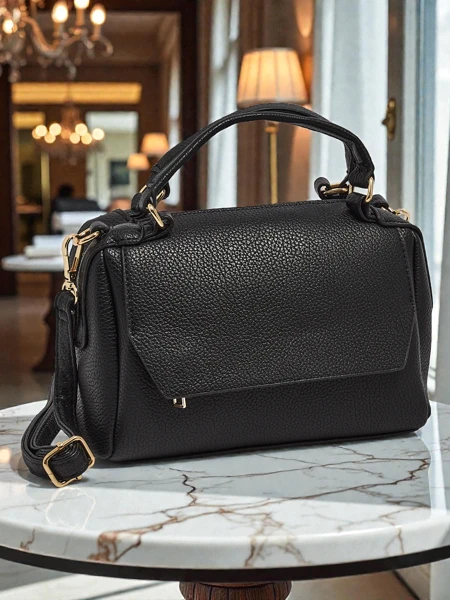 Sac à Main pour Femmes Luna Noir en Cuir Élégant pour Tous les Jours