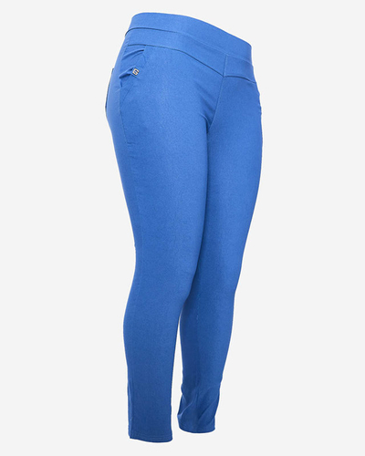 Pantalon teggings bleu pour femmes TAILLE PLUS- Vêtements
