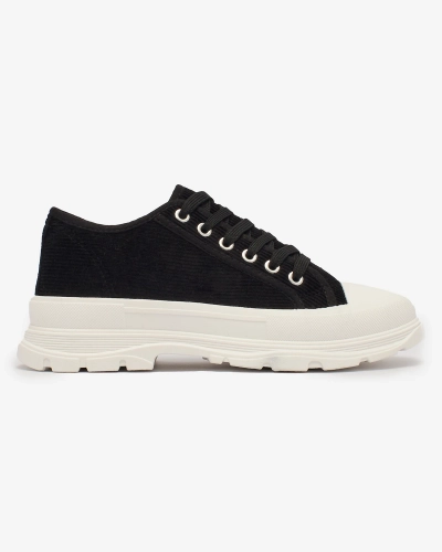OUTLET Royalfashion Baskets à plateforme pour femme en noir Spollero