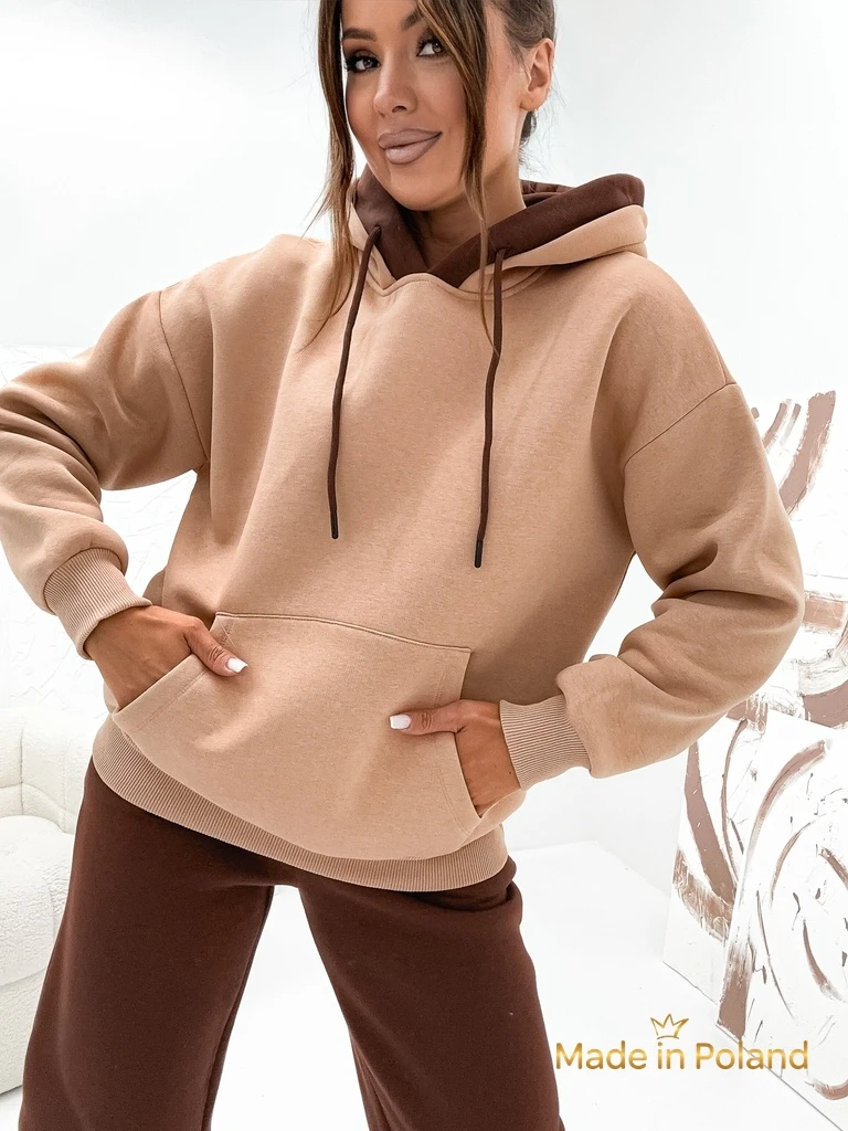 Royalfashion Ensemble de survêtement bicolore en coton pour femmes