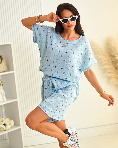 Royalfashion Ensemble d'été en coton pour femme